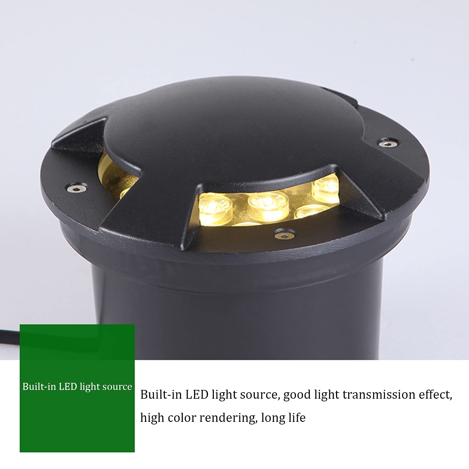 Lampa ogrodowa 3 W, wbudowana dioda LED, IP65, wodoodporna, na taras zewnętrzny, podjazd, oświetlenie, 9 kolorów (czerwona 3 W) (niebieska 3 W)