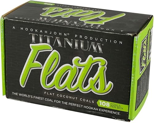 Official HookahJohn Titanium Flats and a Gift - Do NOT Fall for Imitations and Knock-Offs - Use only Official Hookah John Products - Includes a Set of 3 Coal Screens (Flat, 108)