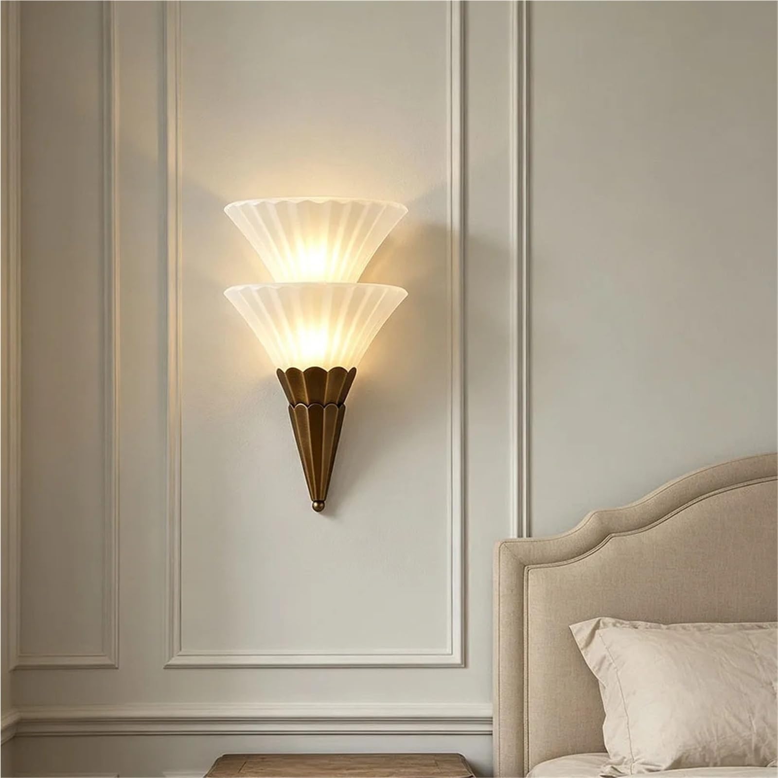 Vintage Art Deco Wall Sconce Vertical Frosted Glass Wall Lamp
