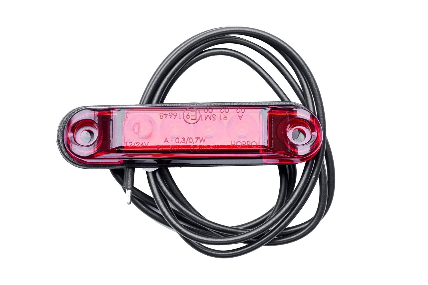 Kit de 4 Feux de gabarit LED LD 2329 Slim 12-24V IP68 E9 Position arrière Lampes avec câbles Montage Rapide Usage Routier pour remorque Camion Machine agricole Auto