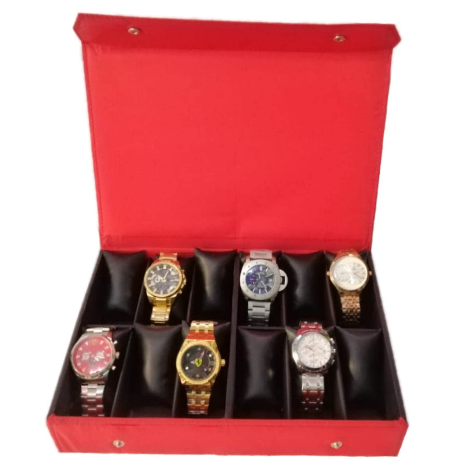Proniks Watch and accessories storage organizer compartment Box,case cover for 12pcs storage capacity in red color for Men and women (B09LS7CGDV) Amazon Price History, Amazon Price Tracker
