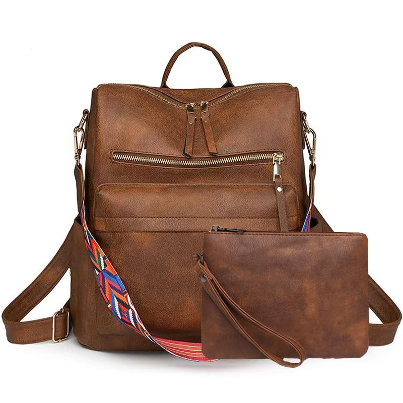 Image of Women's Fashion Backpack Purse for Women Leather Multipurpose Design Ladies Shoulder Bag Travel bag Satchel Handbags