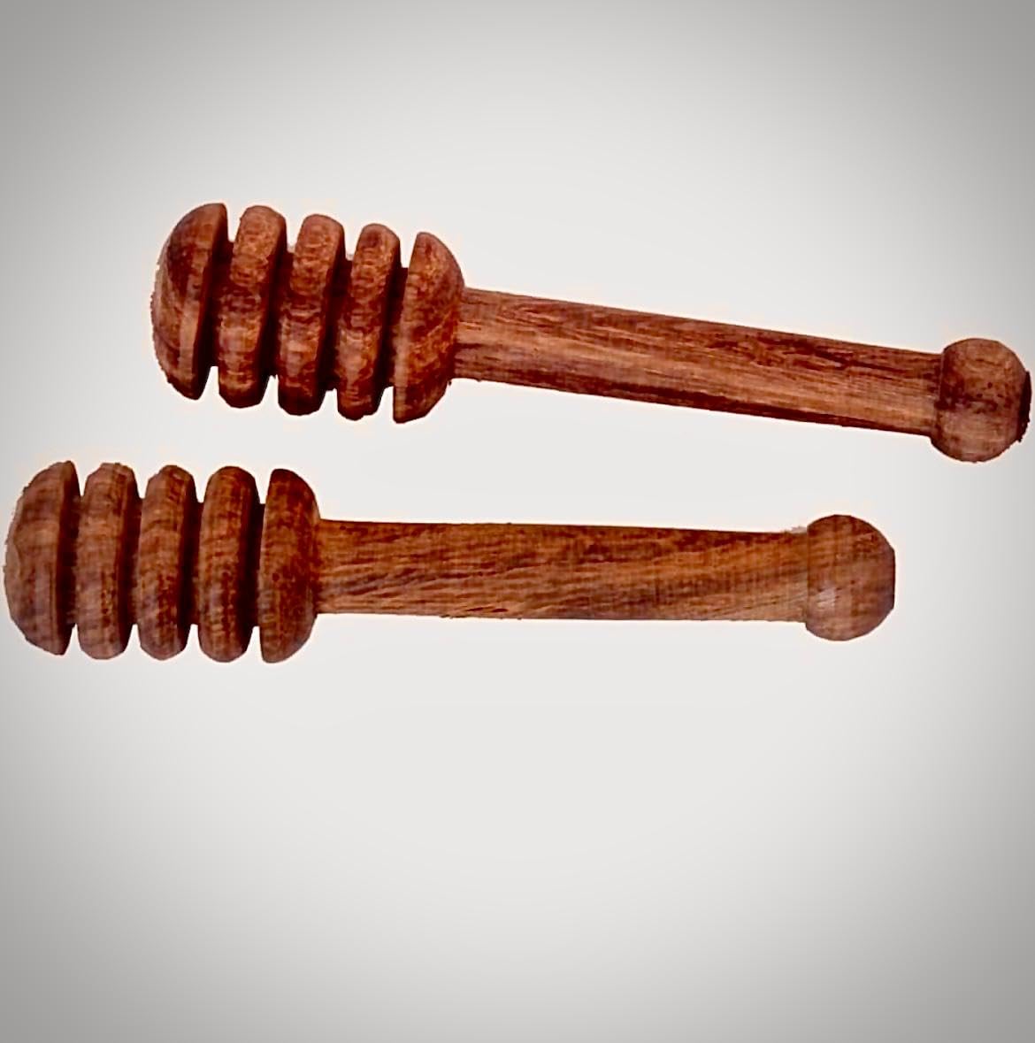 SHAMSI ARTS Wooden Dipper Honey, Spoon Dip Wood Stick Natural Wood Server Stirring Sticks for Honey Jar Dispense Honey Drizzle (Pack of 2)