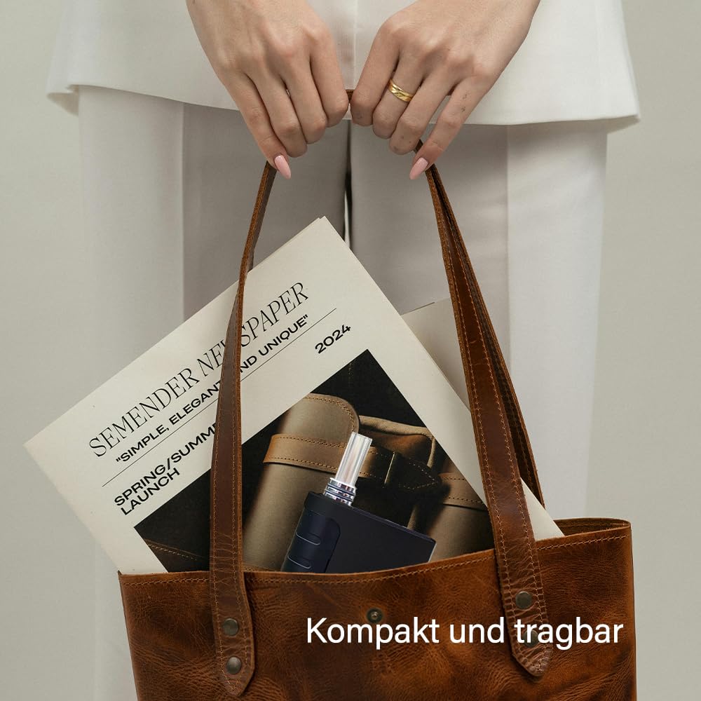 IXIGER Vaporizer,Vaporizer für Kräuter & Extrakte,Kräuter Verdampfer. | Einfache Reinigung,Ausziehbares Glasmundstück,Konvektion,mit Anleitung,Kompakt,Kein Nikotin(Schwarz)