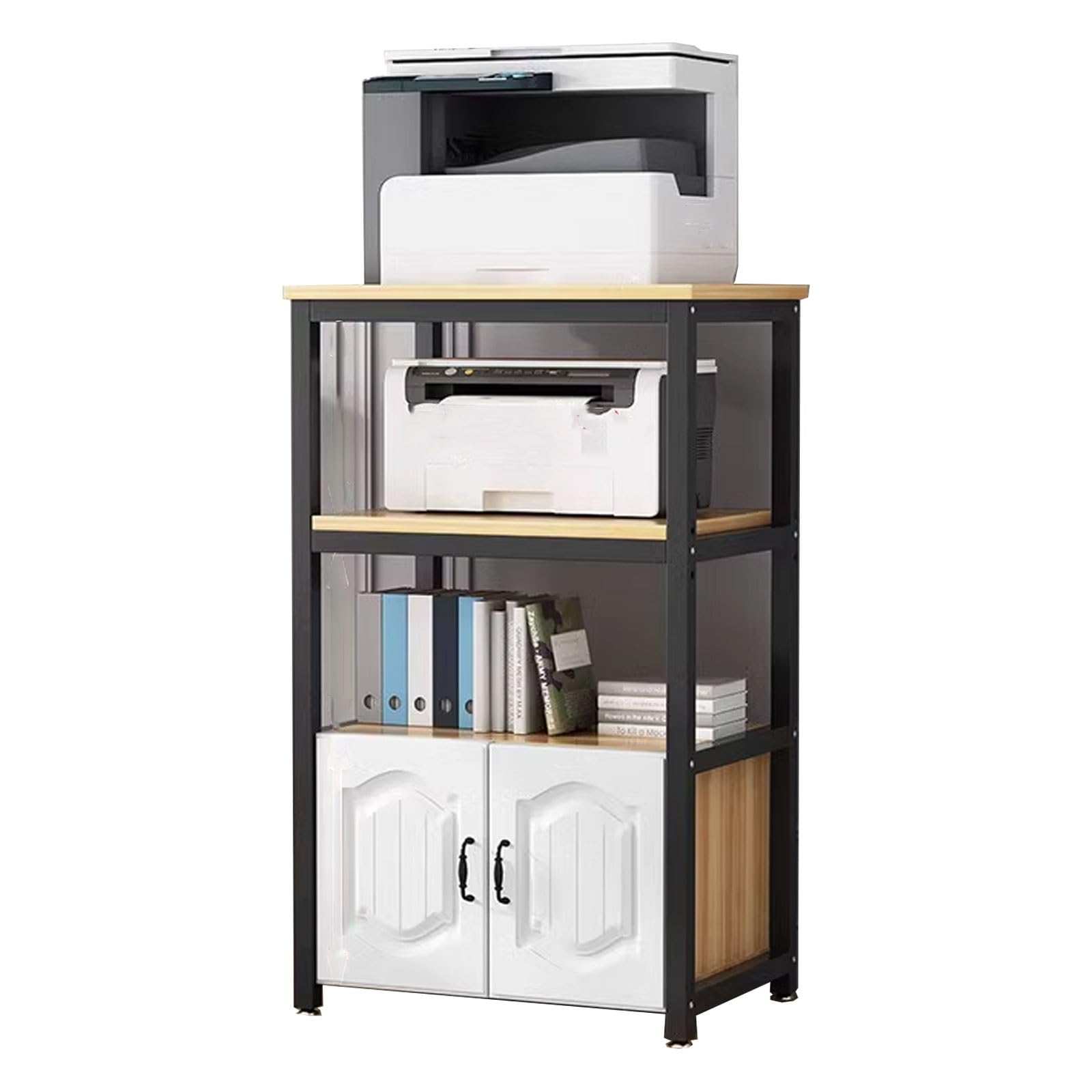 Mobile Porta Stampante Con 3 Ripiani E Cassetto - Scaffale Multiuso Per Ufficio O Casa - Design Moderno - Foto 7