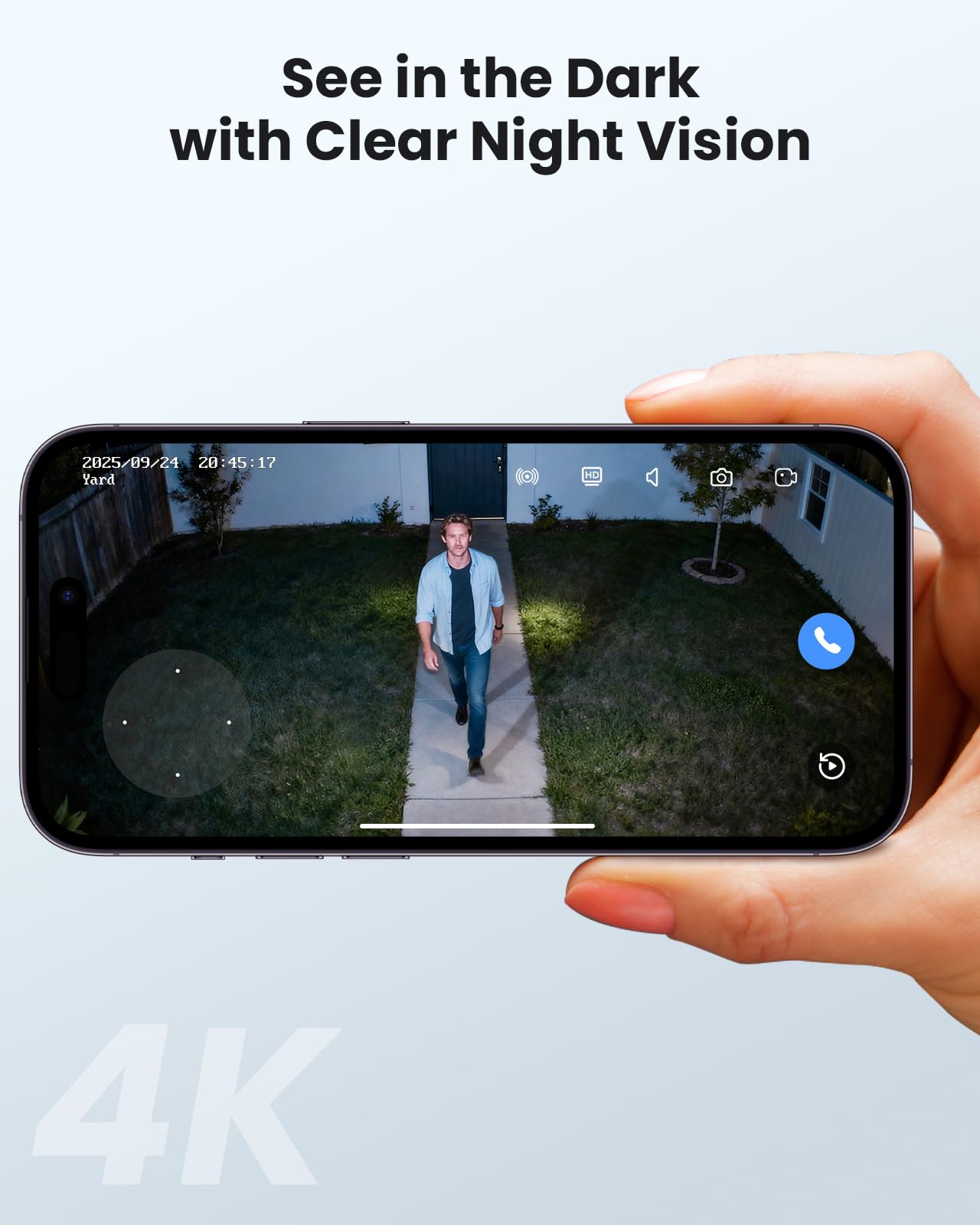 Hiseeu Kamera bezpieczeństwa 4K + automatyczne śledzenie na zewnątrz z kolorowym noktowizorem, cyfrowy zoom 4K PTZ, kamera bezpieczeństwa Wi-Fi, widok 360°, kamera CCTV z 2-drożnym dźwiękiem