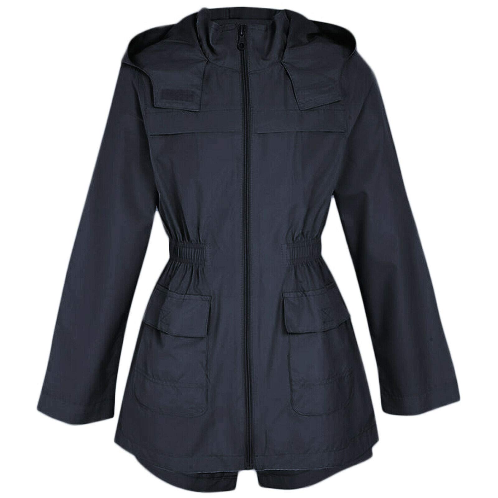 Myshoestore Boys Navy Blue / Plain Kids Children Girls Rain Mac Outdoor Kagoul Kagool Cagoule Kag Raincoat Festival Showerproof Rain Coat Fishtail Festival Parka Hooded Lightweight Shower Proof Jacket