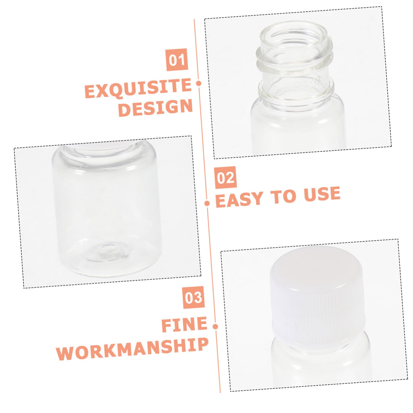 Veemoon 5ml Cylindrical Lab Bottles 30pcs Reagent Sample Storage Bottles Sealing Cap Design