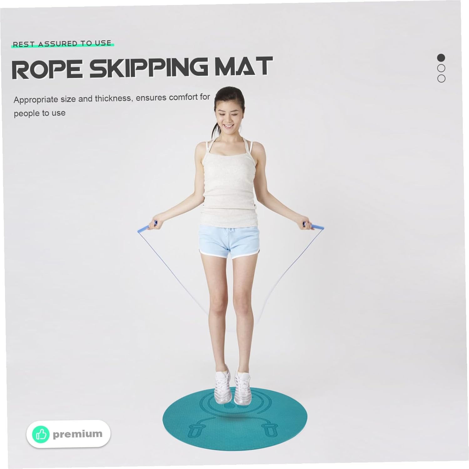 Mikinona Tpe Non-slip Jumping Ground Mat Thick Shock-absorbing Exercise Cushion for Indoor Jump Rope Fitness Home Workout Yoga Floor Pad