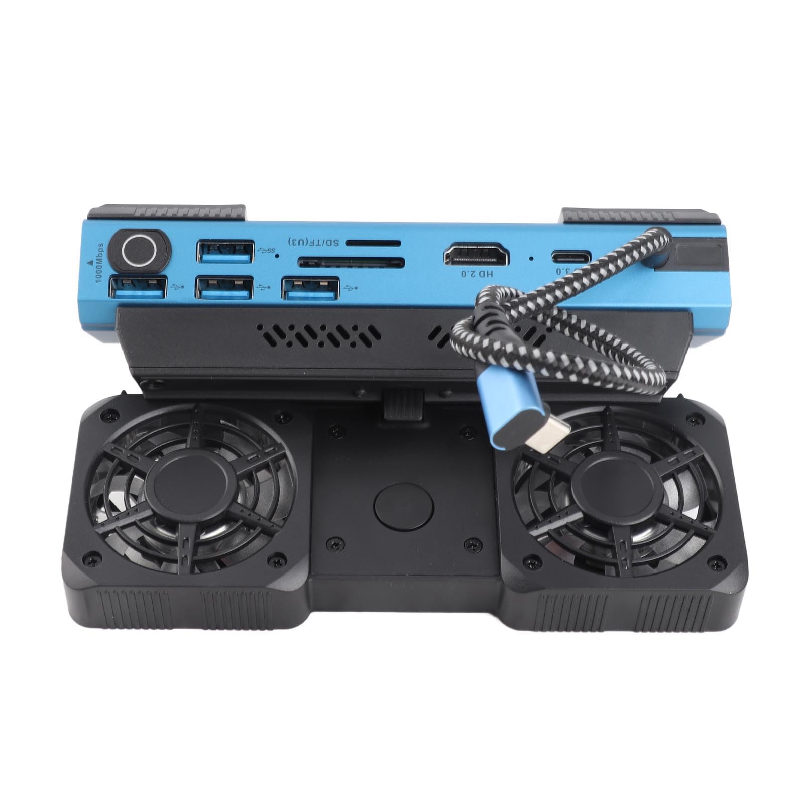 Taidda Estación de Acoplamiento USB C RGB con Ventilador de Refrigeración Dual para Steam Deck Interfaz Multimedia 4K 60 Hz Gigabit Ethernet para Consola de Juegos Portátil Base Aleación de Aluminio