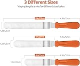 U-Taste Icing Spatula Set of 3: 18/0 Stainless Steel Cake Palette Knife, Angled Offset Spatula for Baking Cake Decorating Frosting, 15/20/25cm Metal Blade with 12cm PP Plastic Handle (Orange) - 2