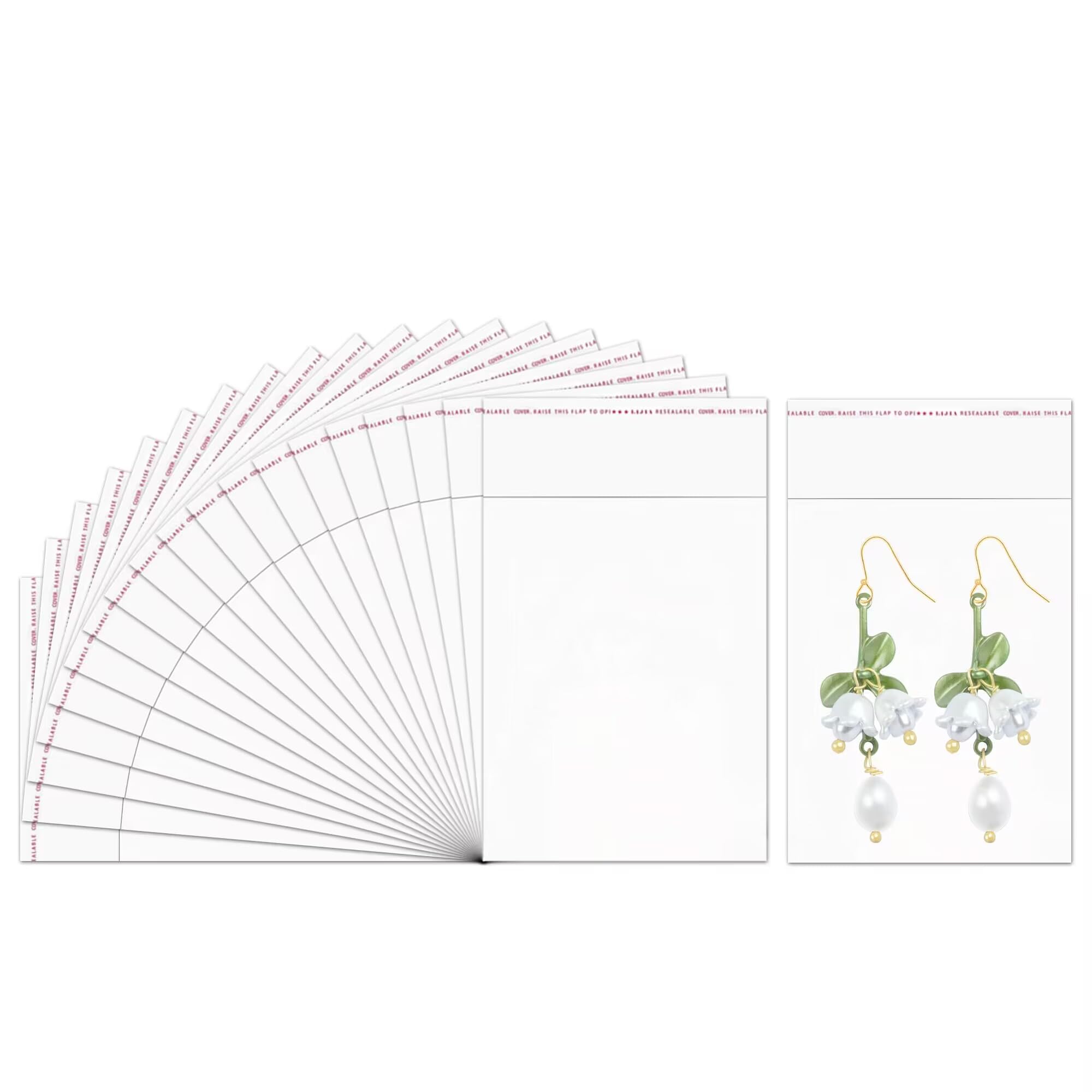 Doutop Lot de 1 000 sacs en cellophane transparents auto-adhésifs de 1 mm pour bijoux, boucles d'oreilles, bonbons, boulangerie, bougie, savon, biscuits (4 tailles au choix)