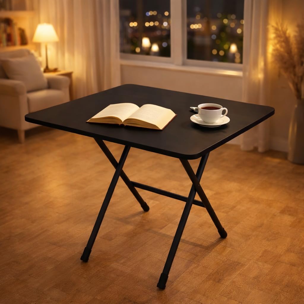 Foldable MDF Dinner Table Square, Space-Saving Folding Table, Waterproof and Moisture-Proof, 4 Persons, Ideal for Home,Office,Study,Home Improvement