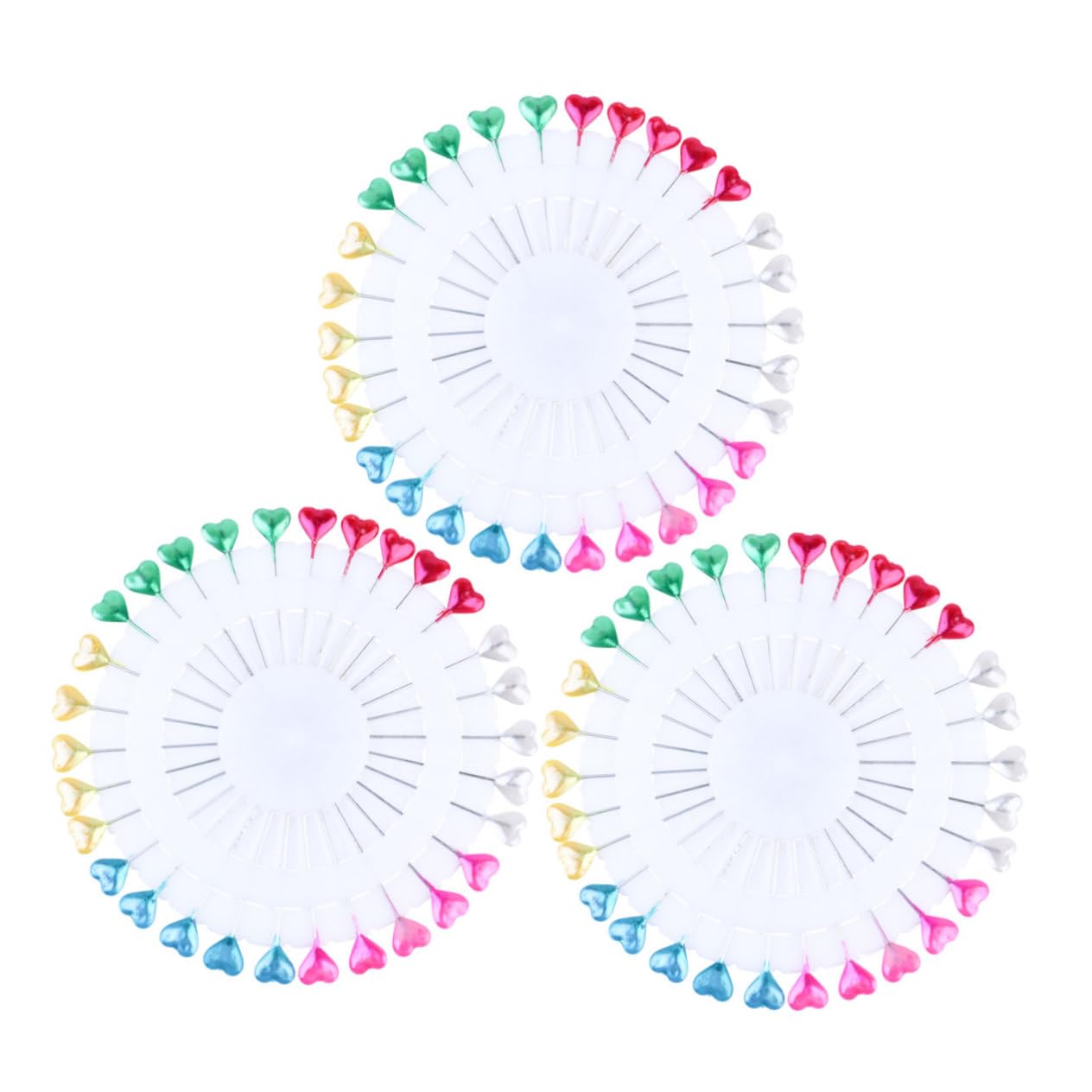 LIFKOME 3Set Multi Color Heart Beading Needle for Sewing Embroidery Durable Sturdy for Map Pins Crafting with Storage Box