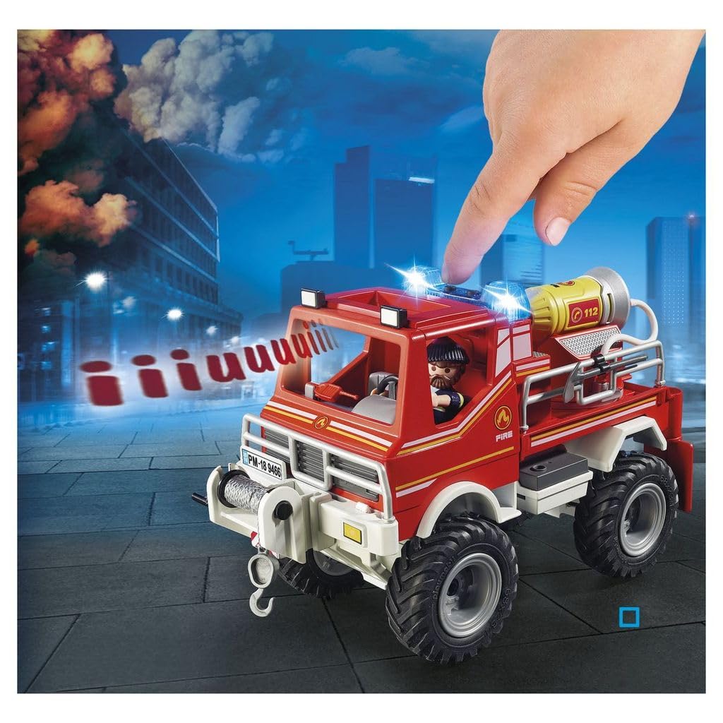PLAYMOBIL City Action 9466 Feuerwehr-Truck mit Licht- und Soundeffekten, Ab 4 Jahren