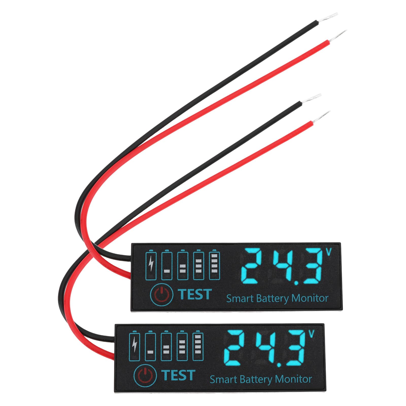 SG Store Lot de 2 testeurs de niveau de batterie au lithium CC 7-55 V LED bleues