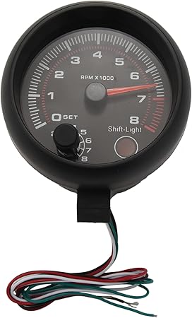 Amazon Yupvm ユニバーサル3 75インチ12v白色ledバックライトタコメーターゲージ レッドシフトライト付き オートガソリン車用 0 8 Rpm タコメーター 車 バイク