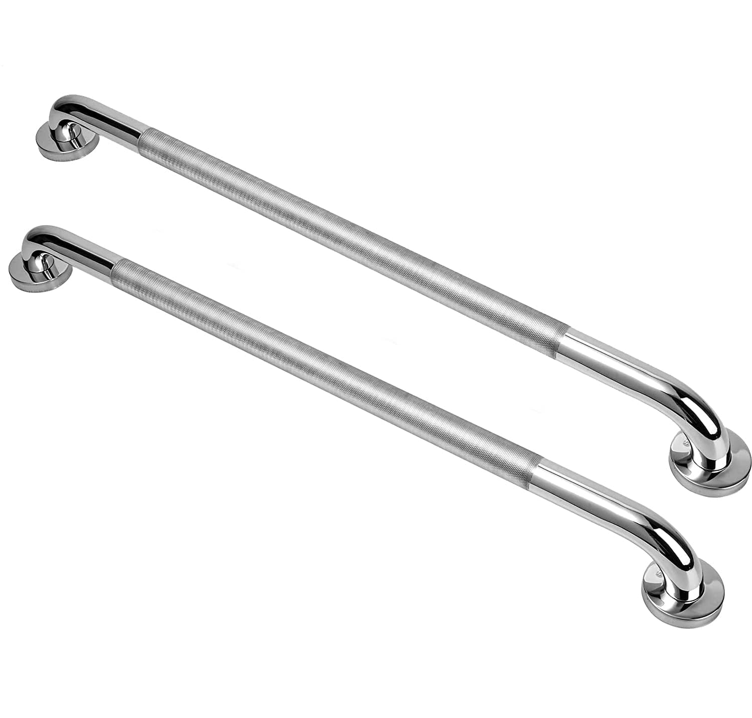 2 barras de agarre antideslizantes de acero inoxidable SUS 304 de 32 pulgadas para baño, barra de equilibrio moleteada, soporte de pasamanos de seguridad, baño de asistencia para personas mayores con