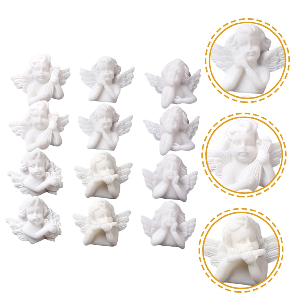 VILLFUL 30Pcs Small Angel Resin Charms Flatback Miniature Figurines for Crafts DIY Scrapbook Photo Case Decorations - Image 2