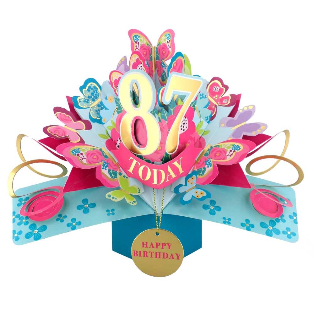 87 Today Happy 87th Birthday Pop-Up Greeting Card Love Kate's Pop Up Cards Her Design POP236MC87 — image 1