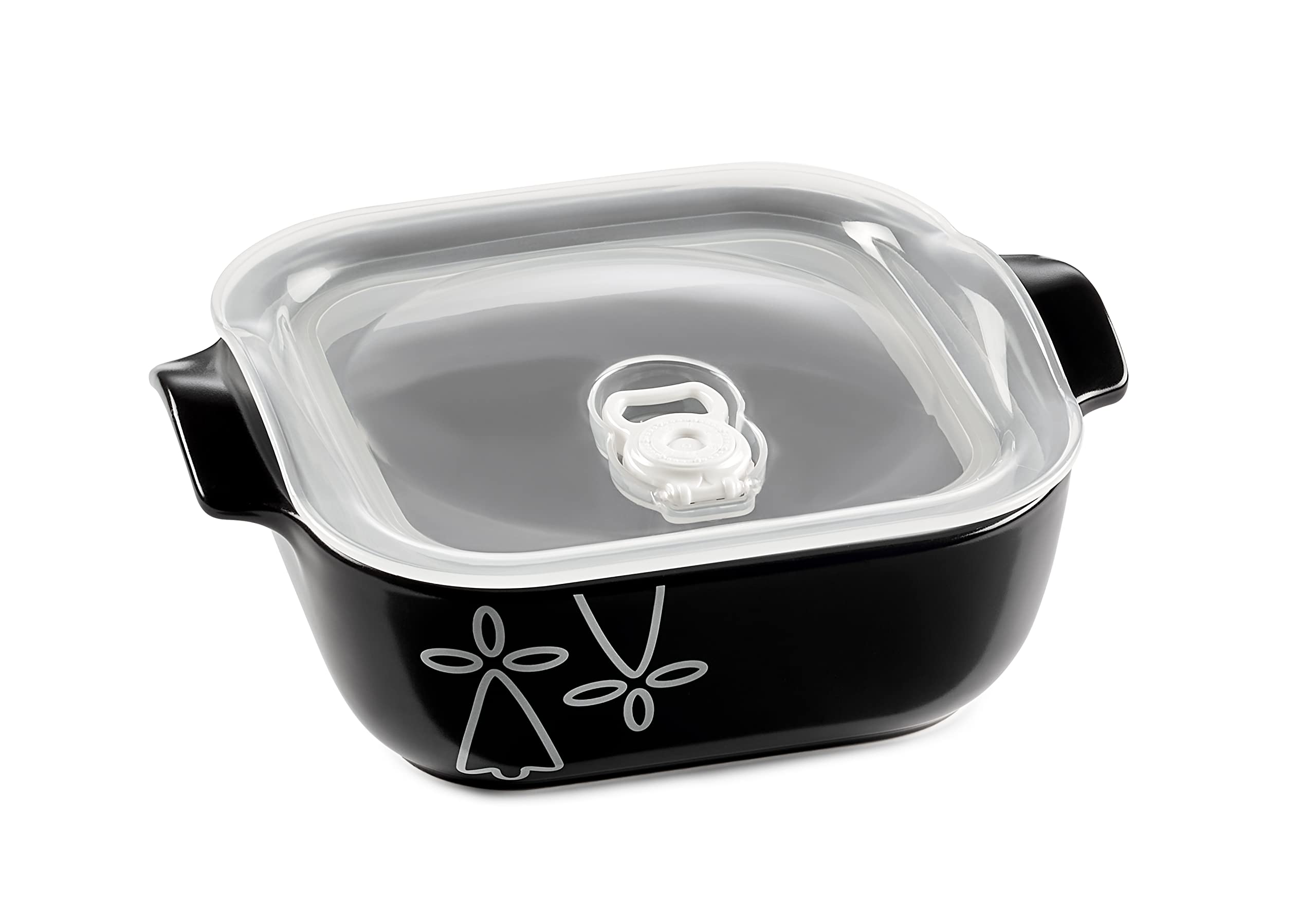 Plat Four Céramique Carré 1.8L Esprit De Cuisine - Made In France - Avec Couvercle - Mandarine