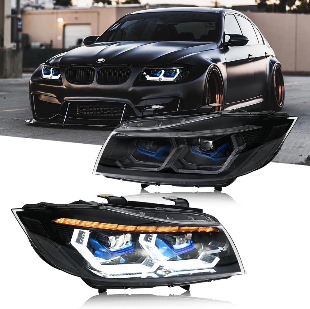 T T-ABC New M4 Style Lights Compatible with 2009-2012 BMW e90 e91 328i 335i xDrive 328xi 335d 335xi 4dr Sedan Accessories Sequential Not Fit ci is 2dr Convertible Coupe (LB is Halogen Clear)