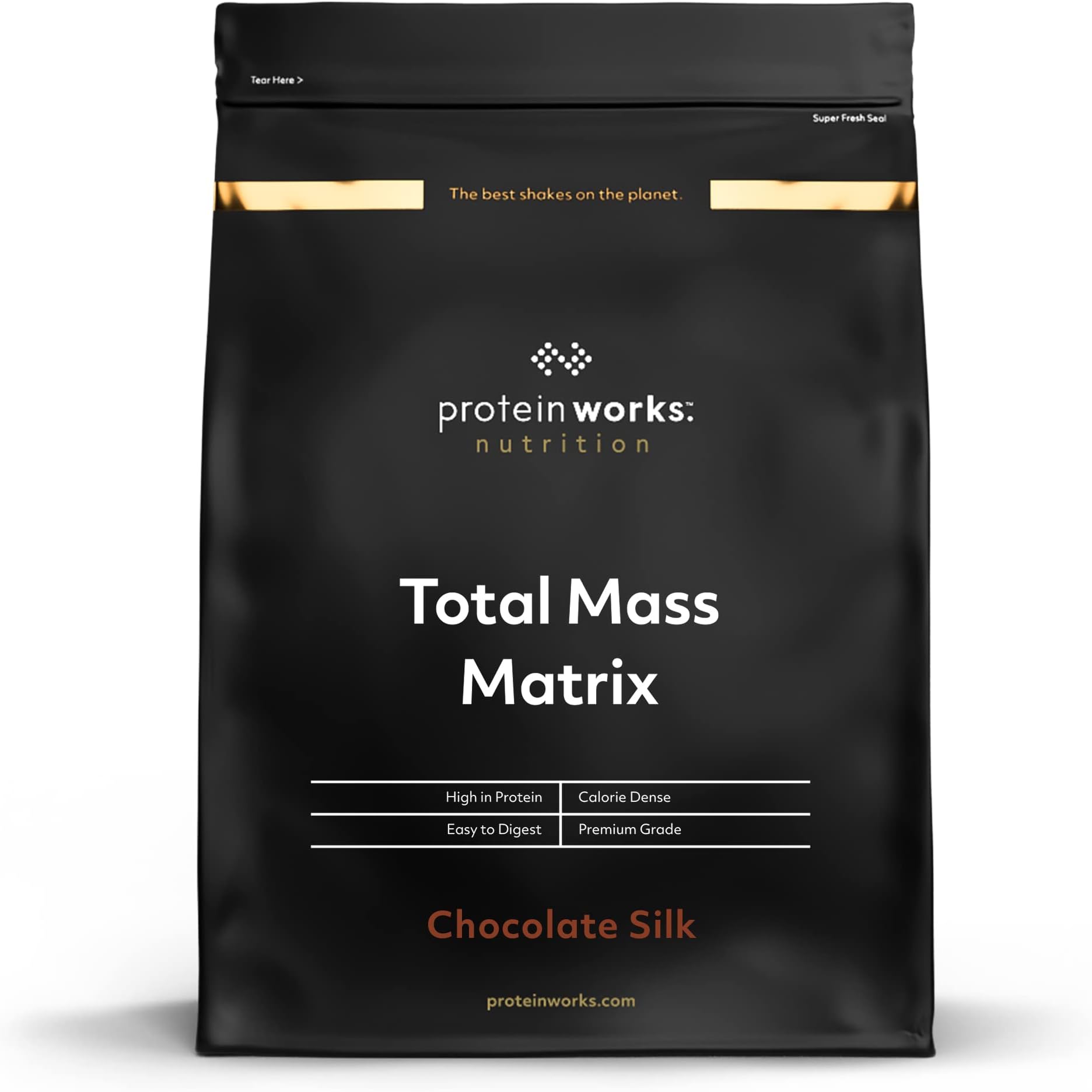 THE PROTEIN WORKS - Total Mass Matrix Mass Gainer | High Calorie Powder | Mass Building Shake | Weight Gainer Powder | 16 Servings | Chocolate Silk | 2kg