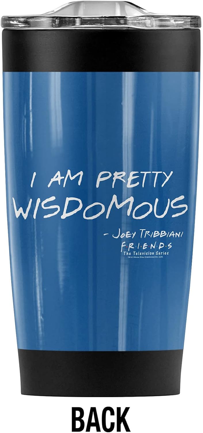 Logovision Friends Wisdomous Stainless Steel Tumbler 20 oz Coffee Travel Mug/Cup, Vacuum Insulated & Double Wall with Leakproof Sliding Lid | Great for Hot Drinks and Cold Beverages