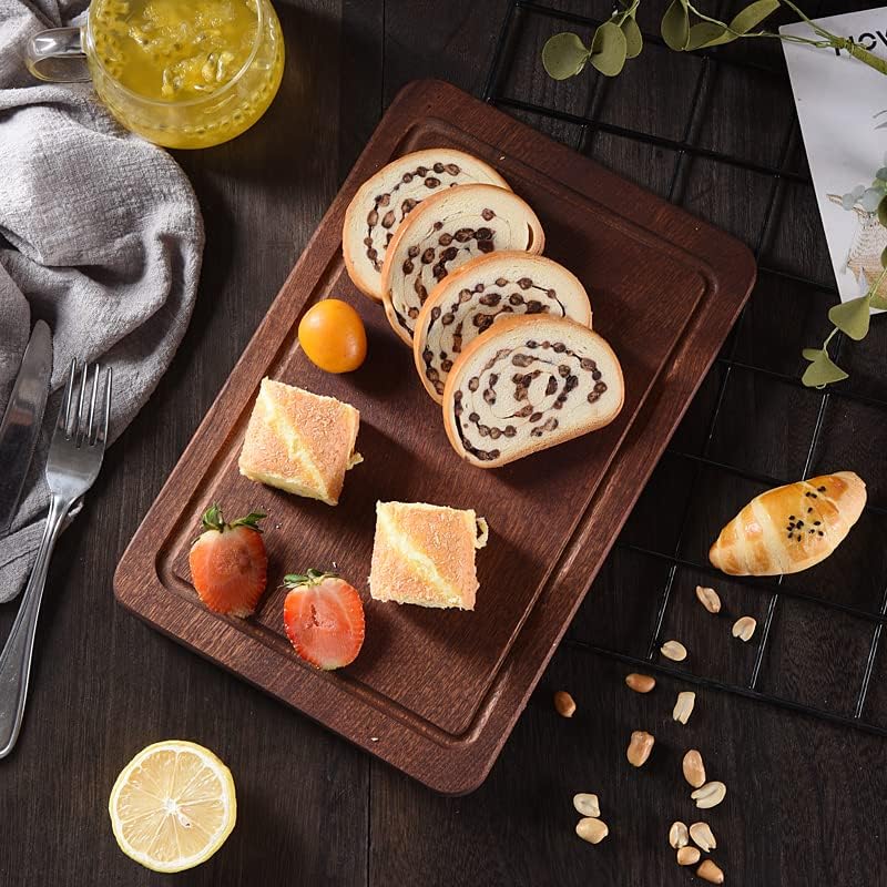 Thick Non-Slip Cutting Board 14.2"x9.4"x0.9" - Durable Wood Chopping Block for Kitchen - Perfect for Steak, Meat, Fruits, Vegetables, Bread, Pizza - Eco-Friendly, Heavy Duty