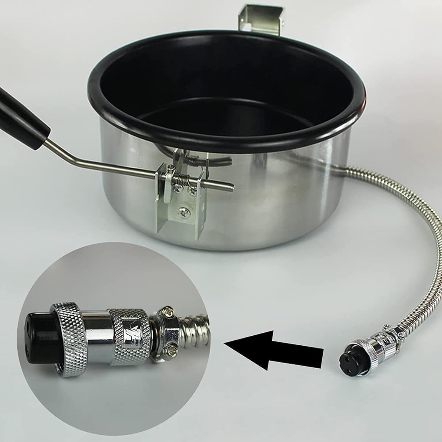 Popcorn Machines, Hot Air Popcorn Machine Accessories, Hand Cranked Electric Popcorn Manufacturer Parts Pot, Anti-Scorch Pan, Easy to Clean,3 Holes-25mm