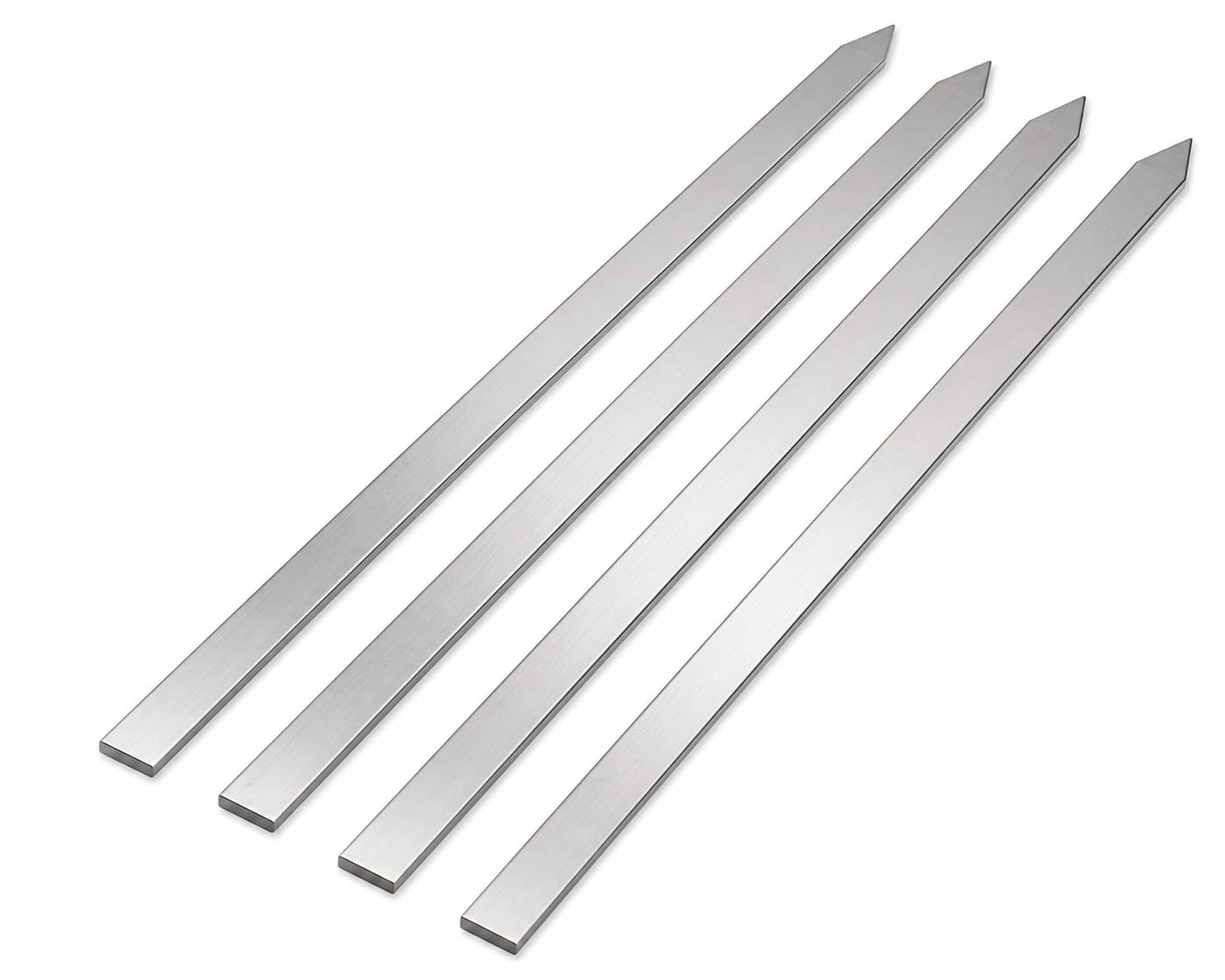 Stainless Steel Skewers for Kabab, Chicken, Paneer Tikka - Set of 4 Flat Skewer Sticks for Barbeque - Reusable Skewers for Grilling-image-21