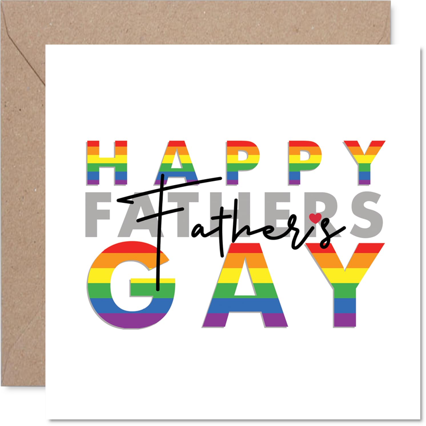 Cute Fathers Day Card for LGBT - Happy Fathers Gay - Happy Father's Day Card from Son Daughter, 145mm LGBTQ Greeting Cards