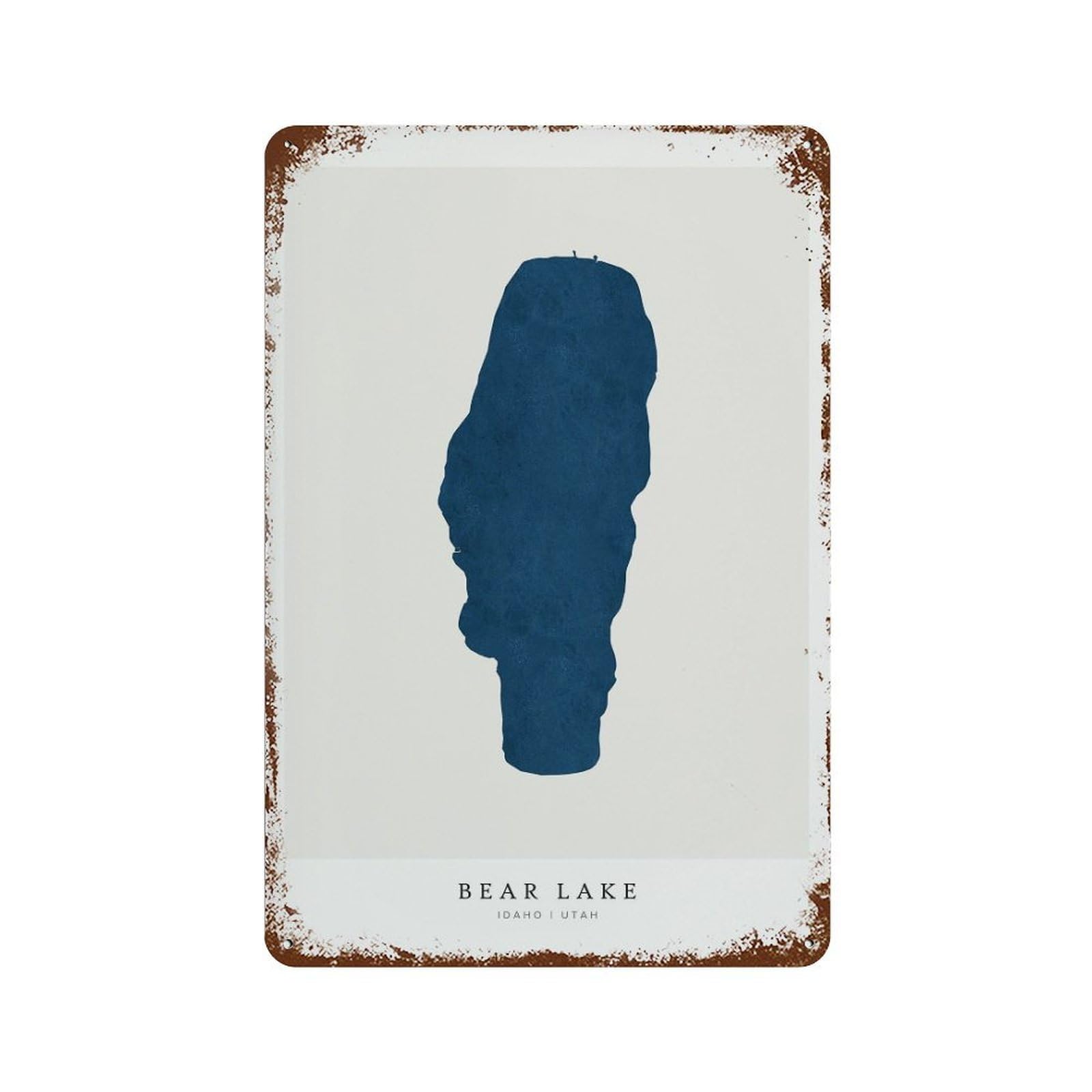 xiaoxiaoshen Bear Lake Map House Gift Idaho Utah (2) Wall Decor Art Metal Tin Poster Modern Home Decor Art Home Bar Shop Decorations Vintage Sign 30x20cm