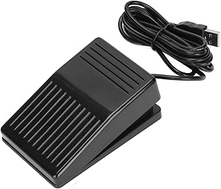 Lazmin112 USB Foot Switch, Single Pedal Foot Switch Photoelectric Switch Multifunctional Ergonomic Foot Switch Pedal with 2 Meters Cable for Computer