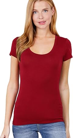 Khanomak Womens Scoop Neck Short Sleeve Jersey Sexy Top