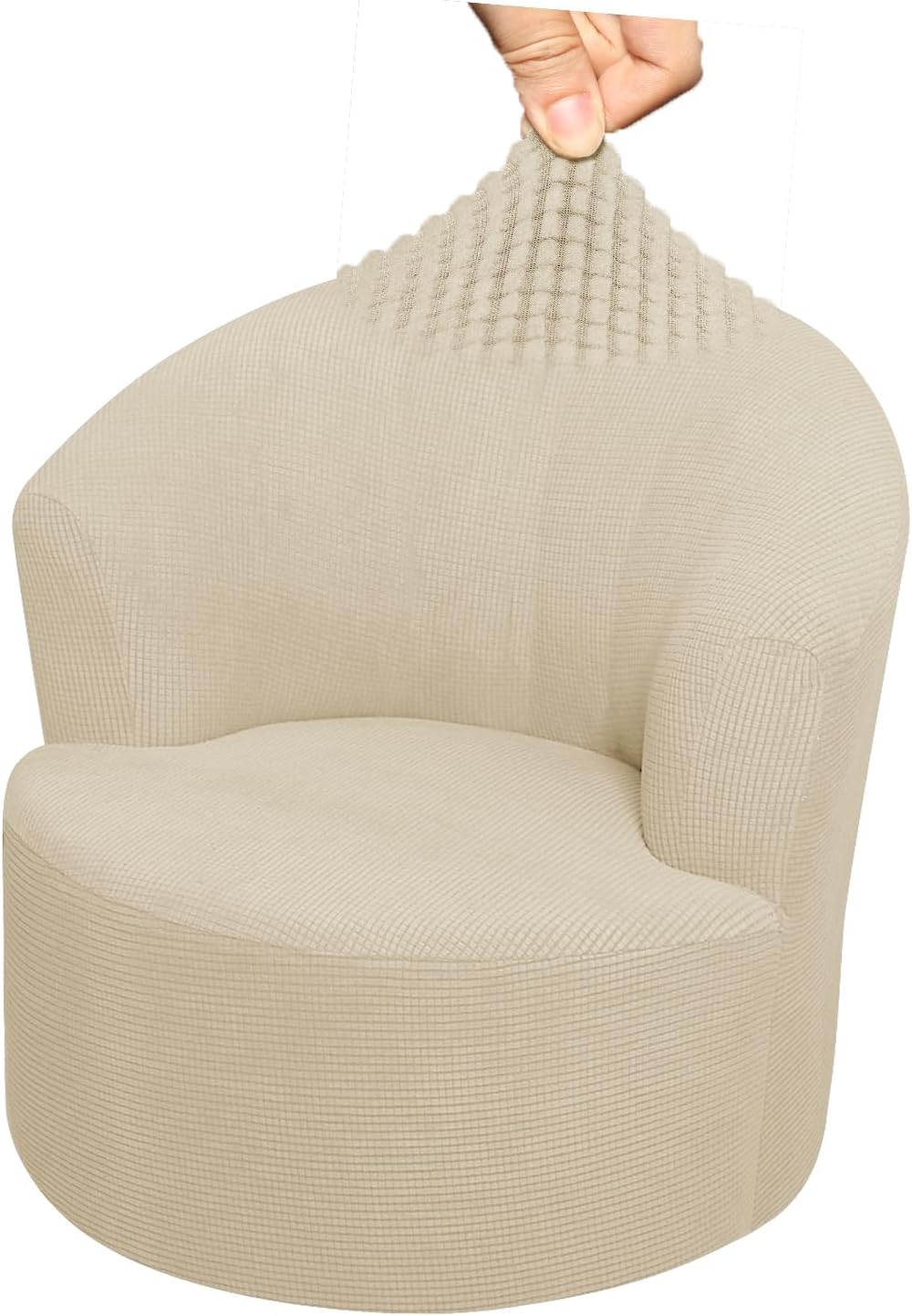 Stretch Swivel Barrel Chair Cover, Modern Swivel Accent Chair Slipcover Barrel Armchairs Sofa Cover Club Chair Couch Cover (Beige,1PC)