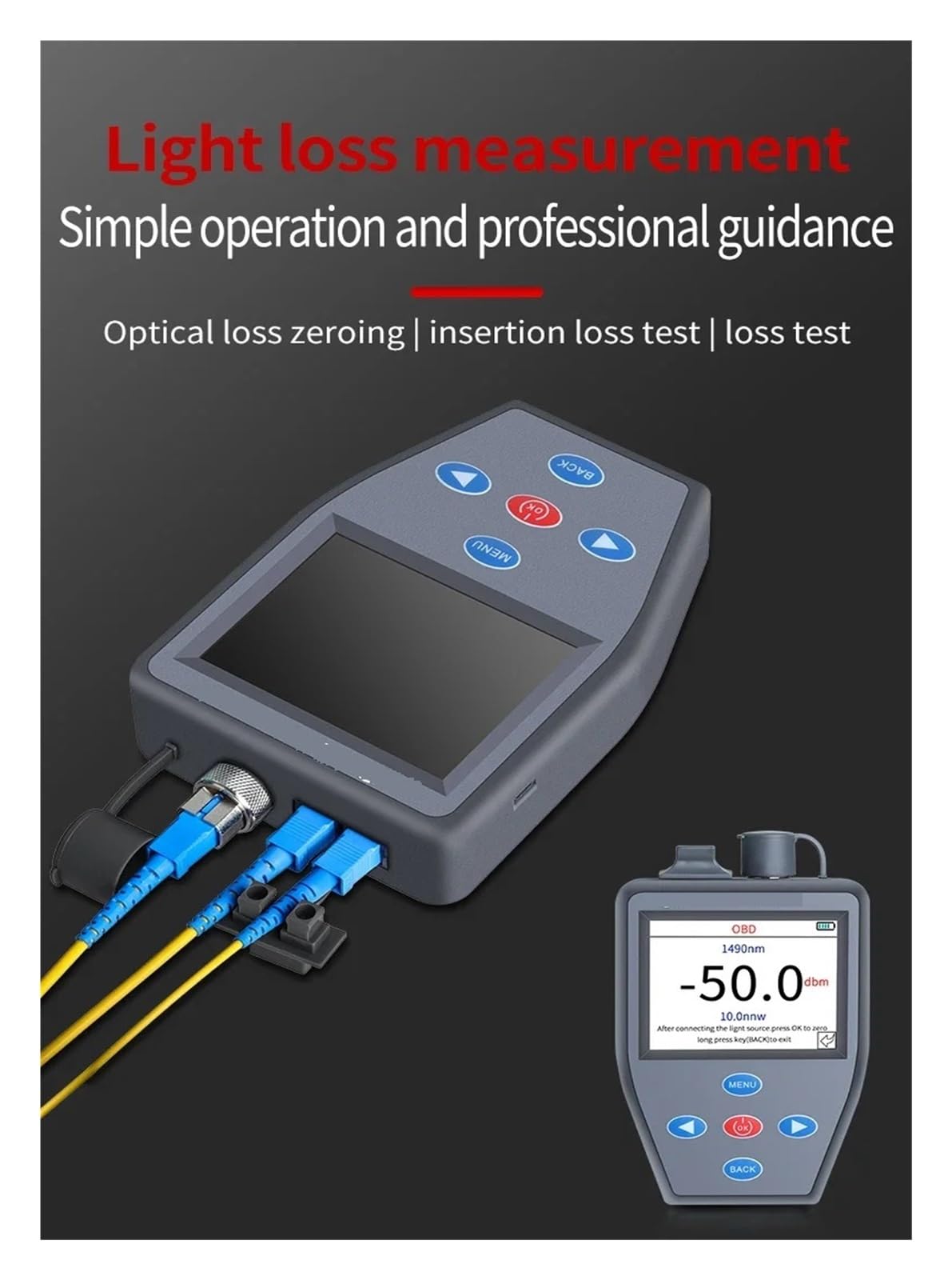 FTTH Mini OTDR Z Miernikiem Mocy Optycznej Stabilne Źródło Światła Aktywny Tester Światłowodowy Portugalski 1550nm 50km Odległość Testowa Profesjonalne narzędzie dla elektryków(1550nm portuguese)