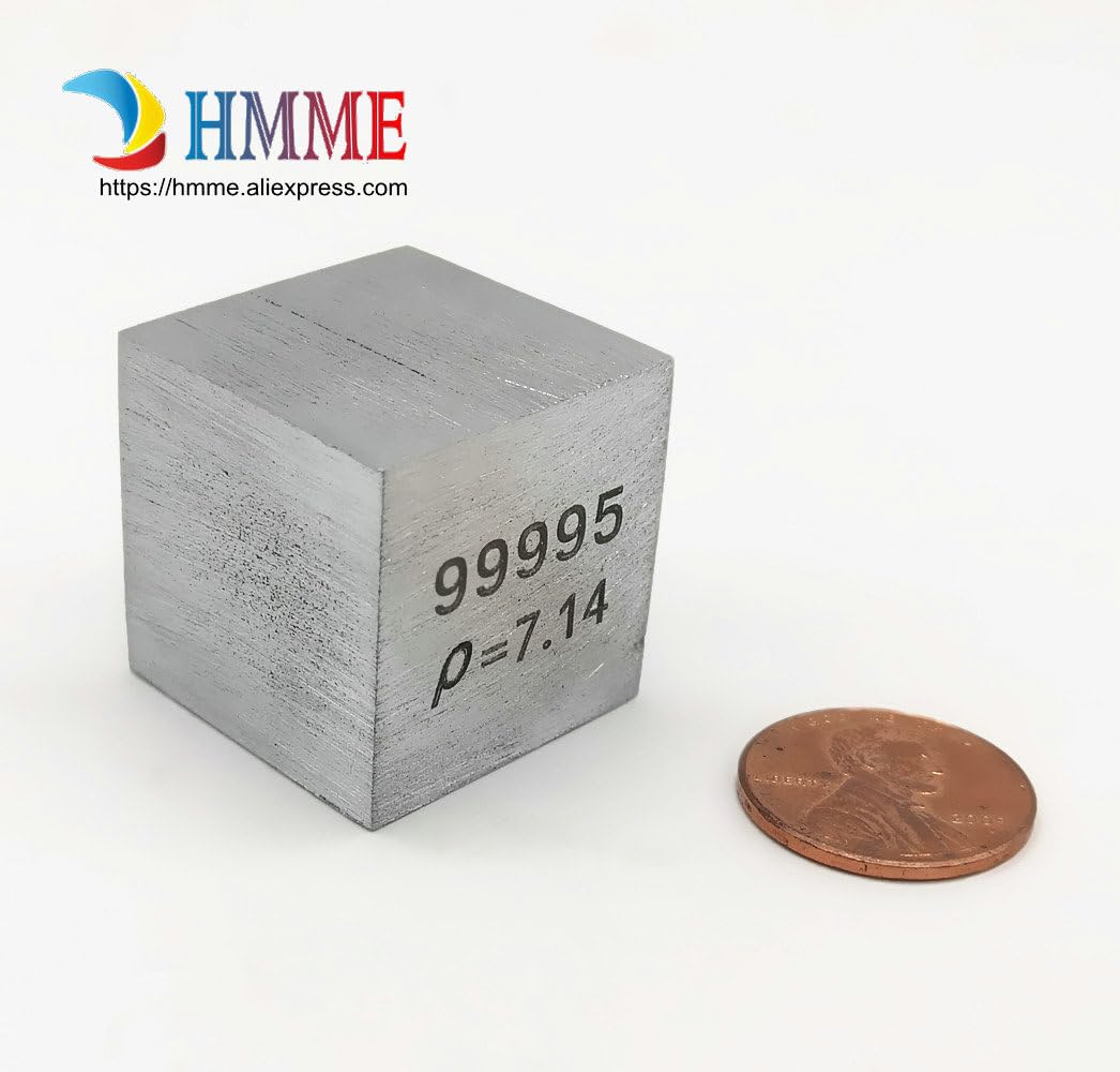 Generic 1 Inch Zinc Zn Cube 25.4 mm Block Pure Density Metal for Element Collection Hand Made Hobbies Crafts Display - (Dimensions: 25.4mm Cube)