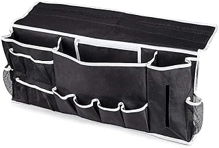 Borsa di Stoccaggio Sacchetto di immagazzinaggio appeso al comodino, 12 tasche tascabili Appeso a grande capacità Letto resistente Sacchetto portaoggetti ordinato for il libro Occhiali (nero)