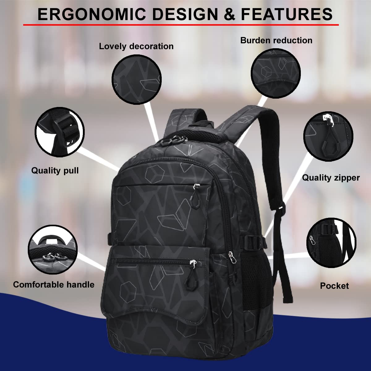Tinytot 30 Litre, Stylish & Trendy Water Resistant High Storage Multi-purpose School Backpack College Bag Travel Standard Backpack Bag For Boys & Girls, 2nd Standard Onward, 19 Inch