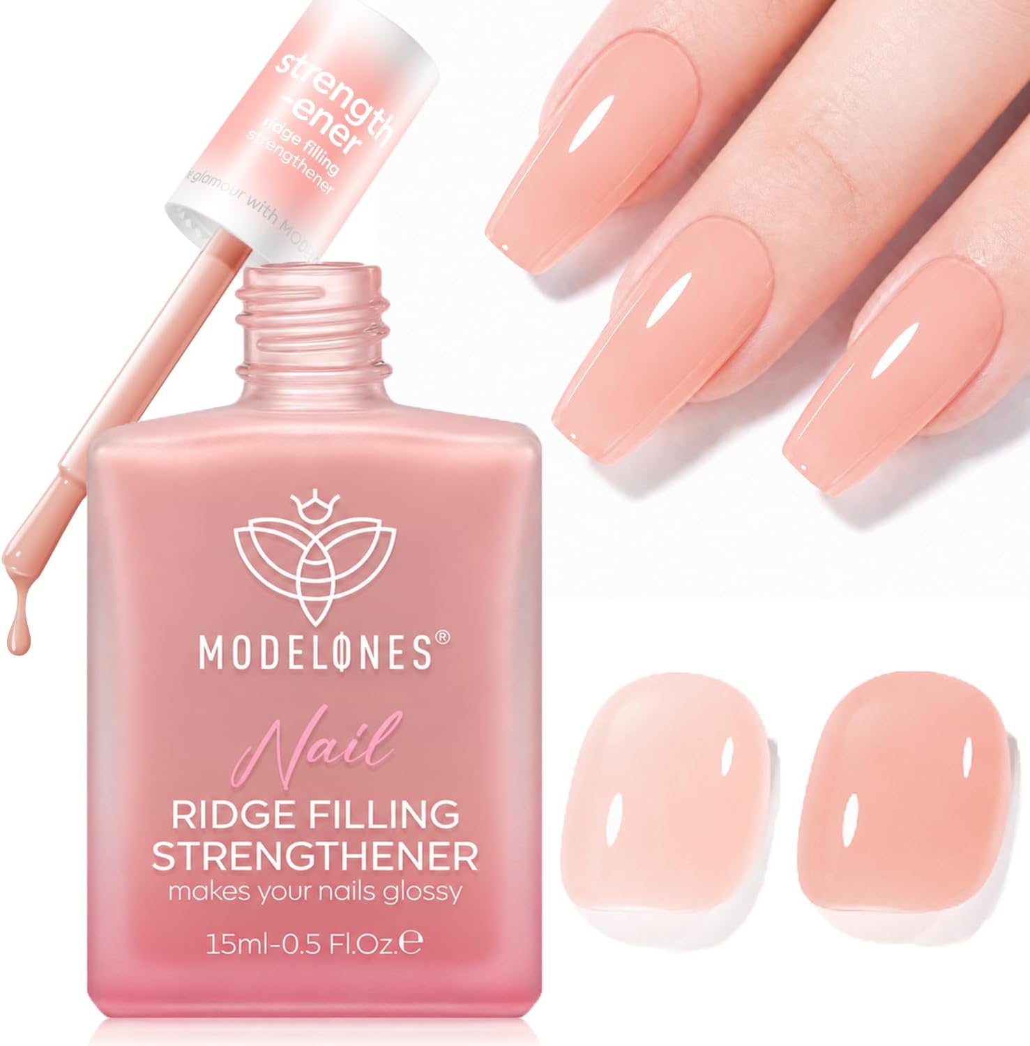 Modelones Nail Strengthener and Growth, Fall Nude Nail Polish Nail Hardener