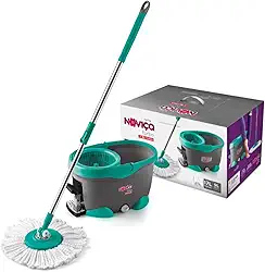 Noviça - Mop Balde Twister Turbo, Balde de 17 Litos com Centrífuga com Duplo Sistema de Torção e Esfregão de Microfibra, Bettanin