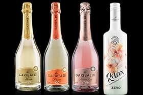 Kit Espumantes Sem Álcool Garibaldi 0,0% – Moscato Rosé, Moscato, Prosecco e Relax – 4 Garrafas Alcohol FREE 750ml