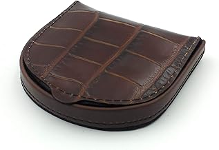 franartPiel - High Heel Coin Purse Classic Handmade in Ubrique Leather - Small Genuine Leather Wallet to Carry Your Coins (Reptile Brown)