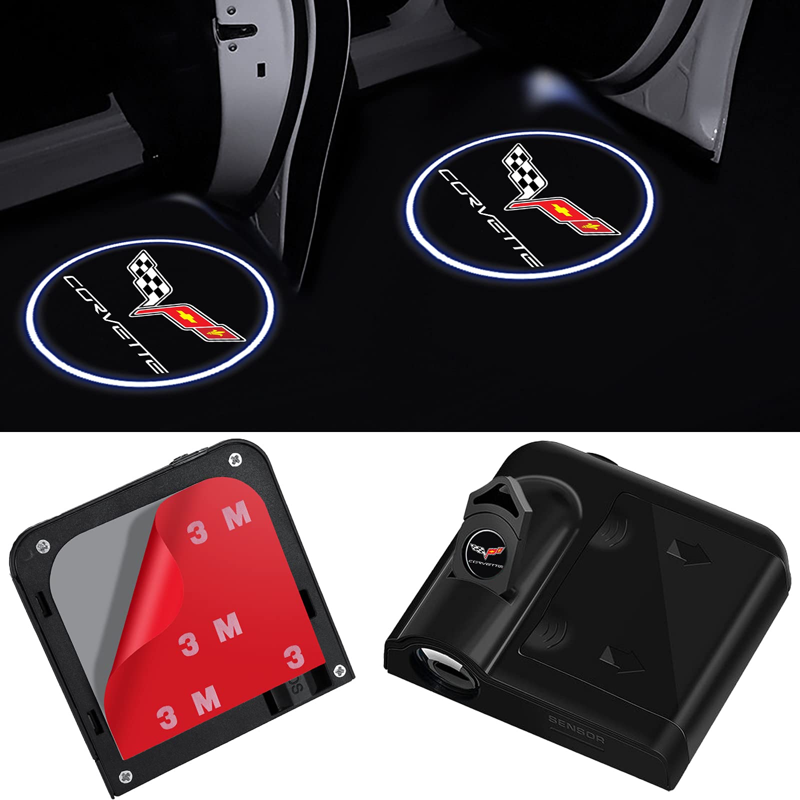 Buy 2Pcs Car Door Lights Logo Projector,Wireless Car Door Paste Projector Logo Lights Led Logo