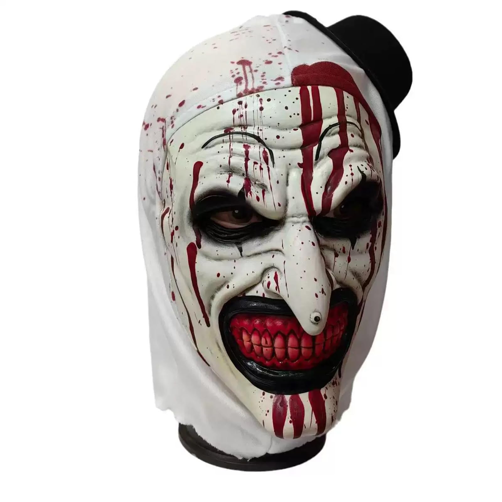 WEQNGIU Terrifying Scary Clown Mask, Scary Killer Clown Joker Latex Mask Horror Bloody Full Head Halloween Masks for Adults Role-Playing Parties