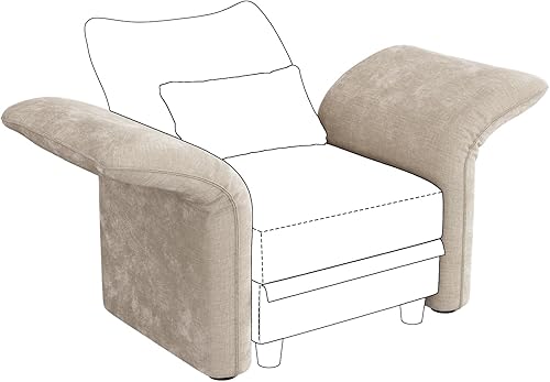 Miniatura 4 de LLappuil Reposabrazos/respaldo para sofá modular modular, personaliza sofás con ángulo ajustable, color caqui Tool Free Assembly, Flexible Layouts