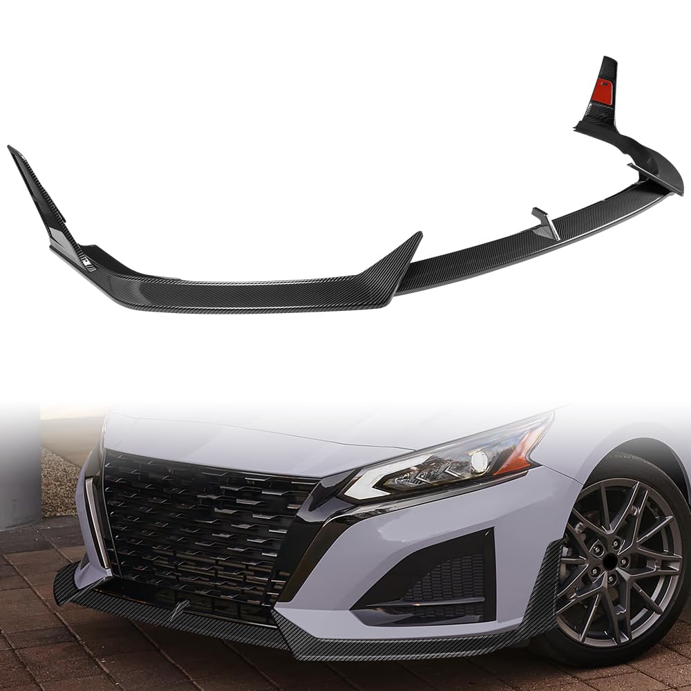 HK5 5pcs Front Bumper Lip Spoiler Body Kit Compatible with 2023-2025 Nissan Altima 2024 (Painted Carbon)