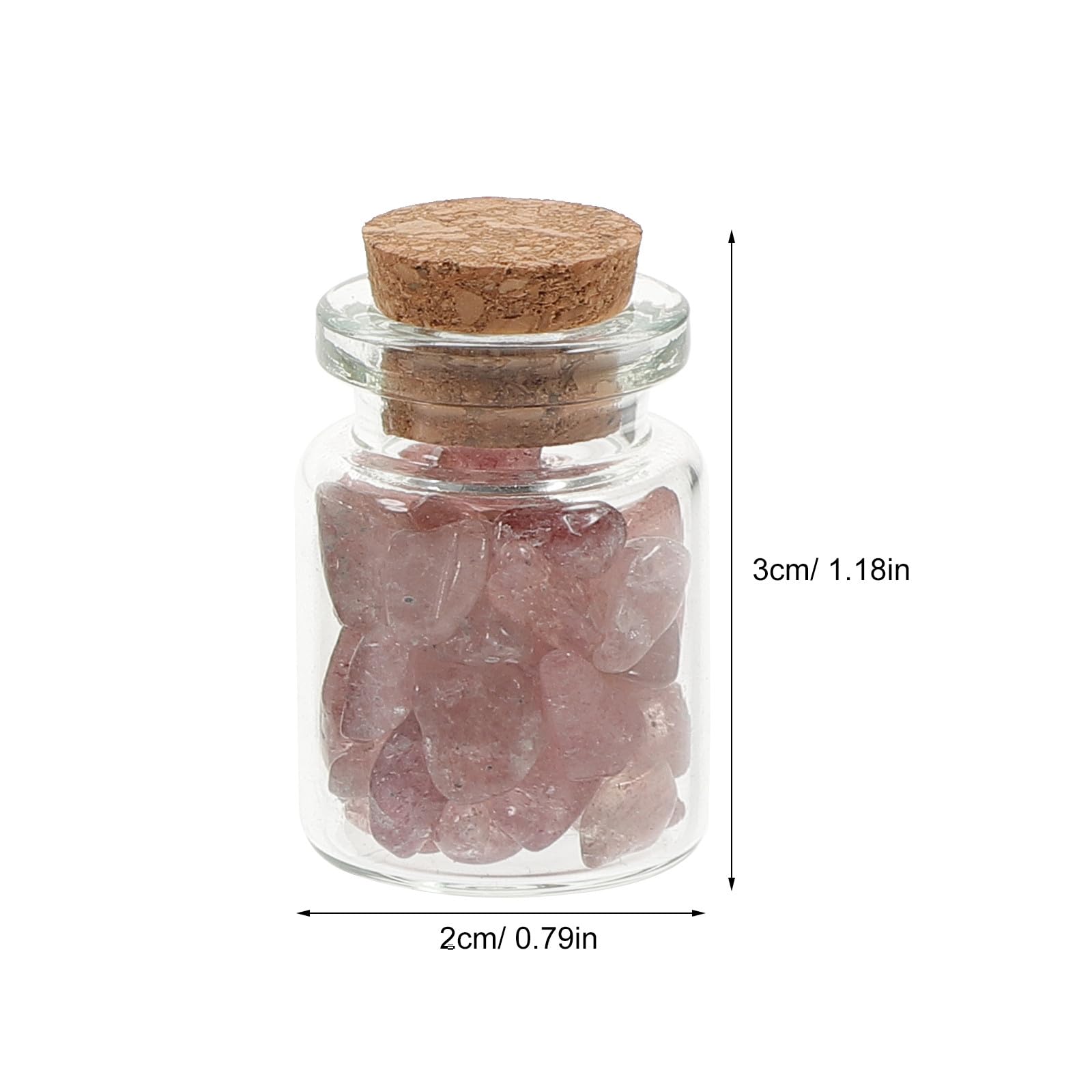 Kit de 10 Botellas Deseos Piedras Naturales y Vidrio, Accesorio Decorativo para Escritorio y Meditación Adecuado para Niños