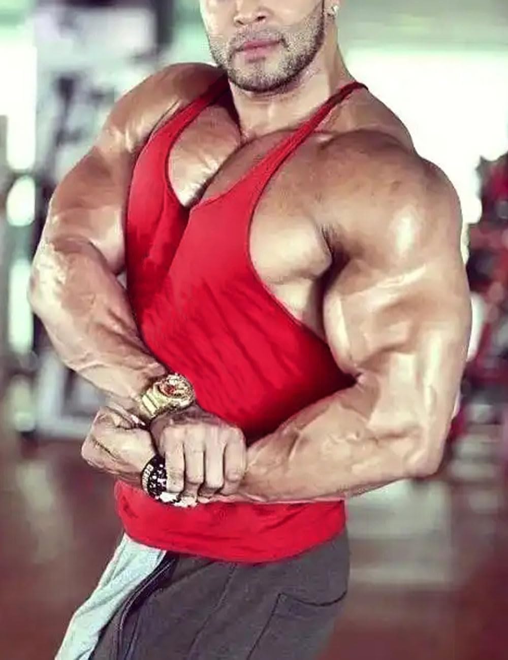 Homme Top de réservoir Y-Zurück Baumwolle Gym